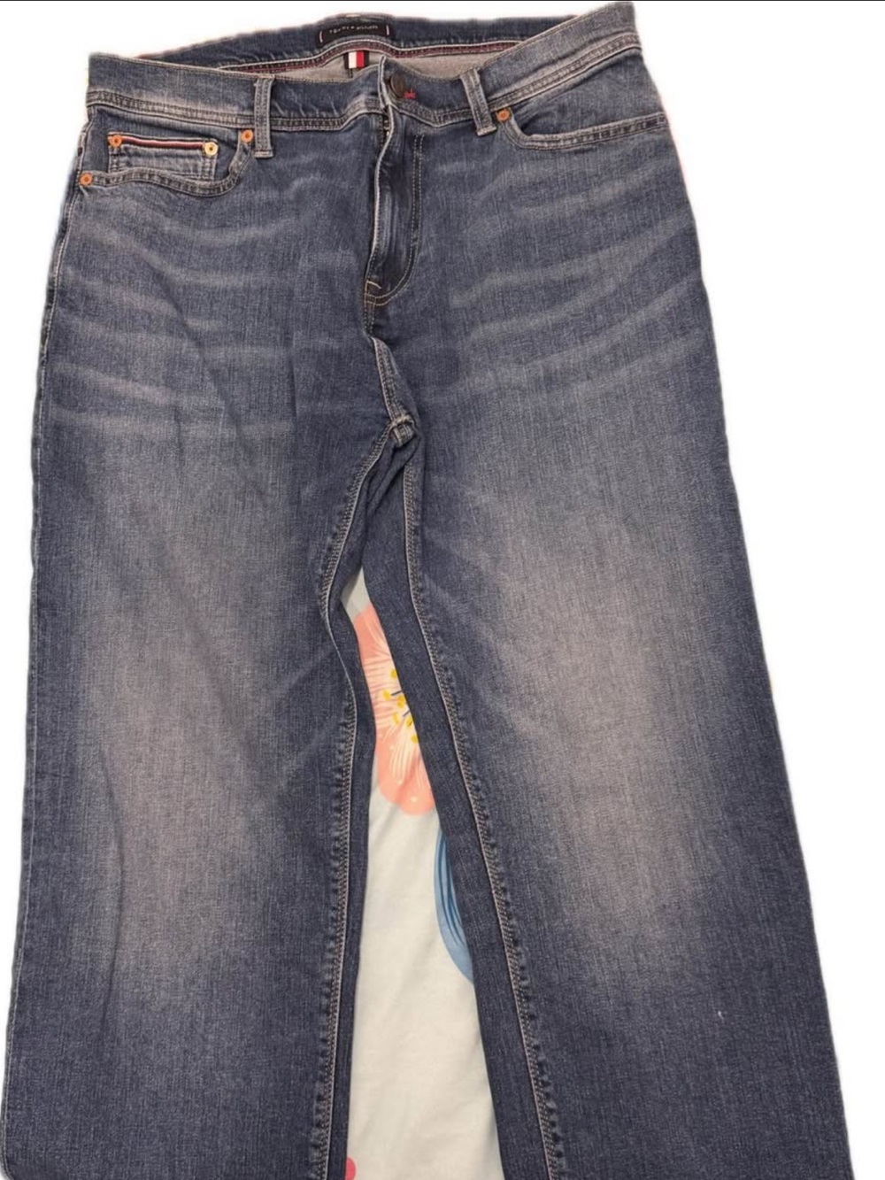 Tommy Hilfiger Men's Blue Relaxed Straight Jeans